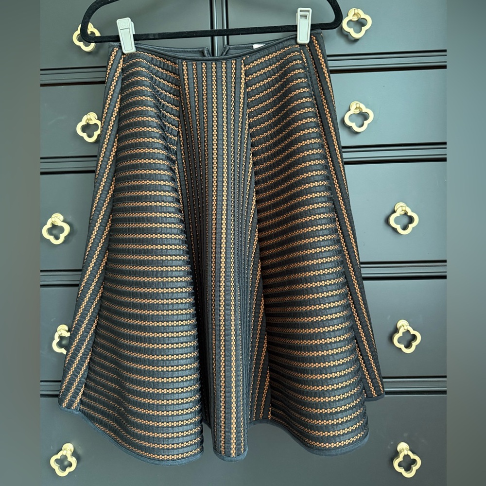 H&M Black and Tan Striped Dress, size 10